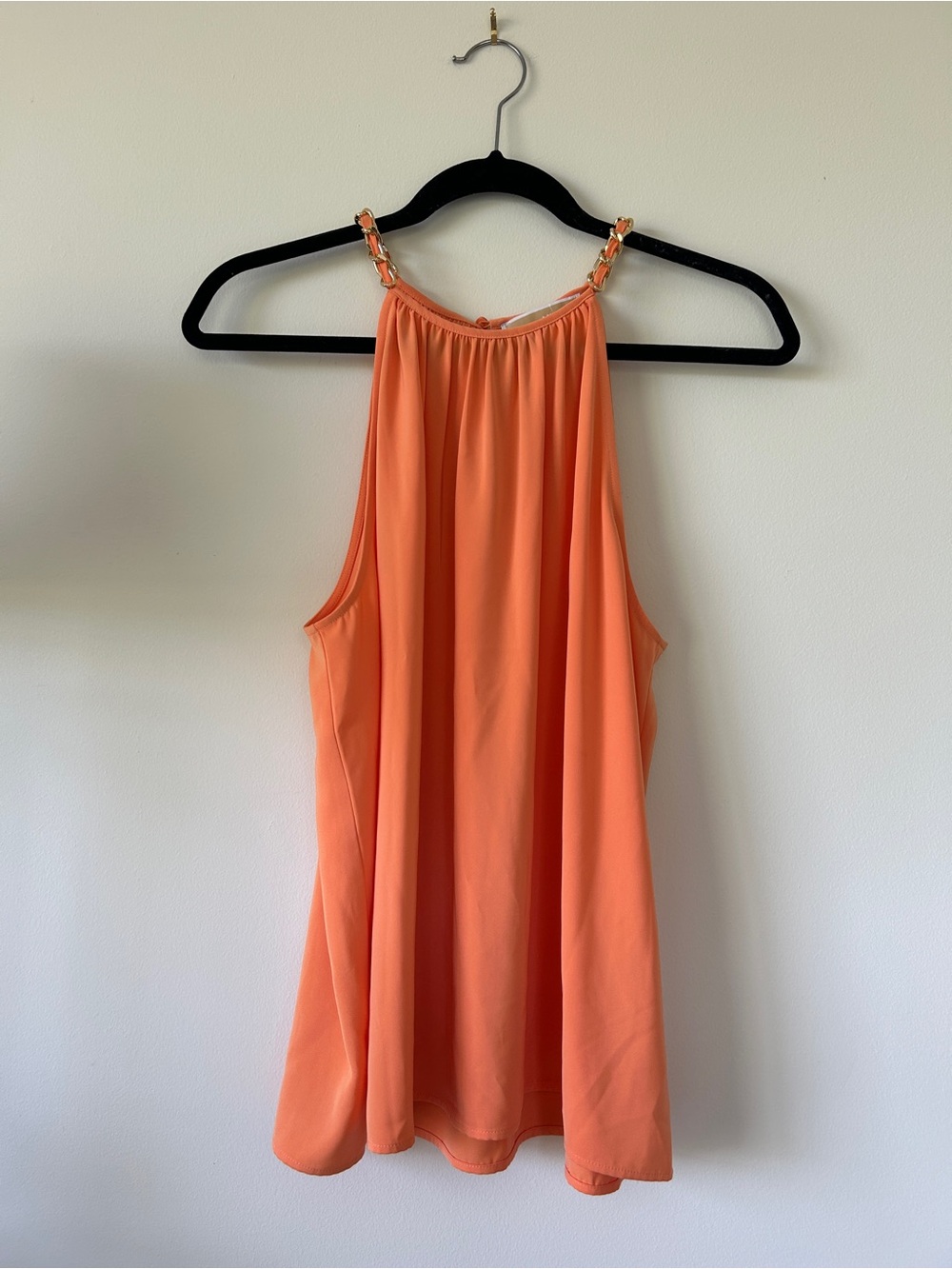 Michael Kors Coral Halter Camisole with Chain Straps